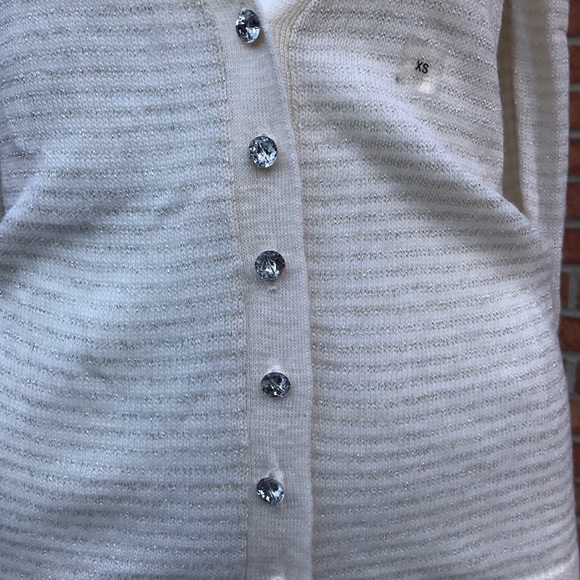 NWT Express size XS cream button down sweater - Picture 2 of 6